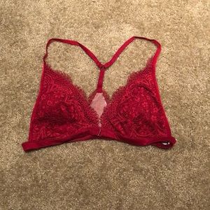 Red lace bralette